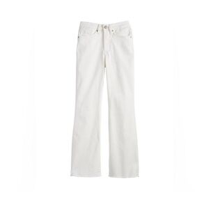 Mud Pie Lottie Flared Frayed Bottom Jeans NWT Size Small Minimalist White